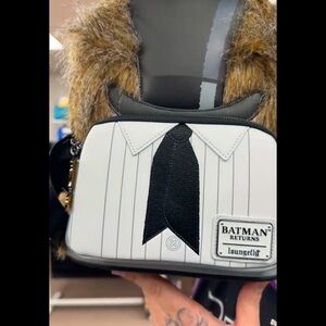 LOUNGEFLY DC COMICS BATMAN RETURNS Tuxedo-Inspired Backpack with Stitched Detail